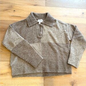 Abercrombie brown collared sweater Sz M